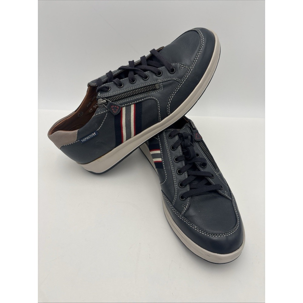 Mephisto Air Jet Blue Leather Comfort Casual‎ Shoes Sneakers Men's 9 US/8.5 EU
